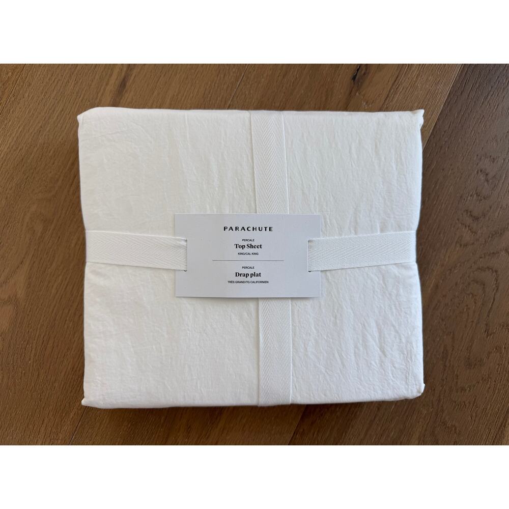 New Parachute Home King Percale Top Sheet White